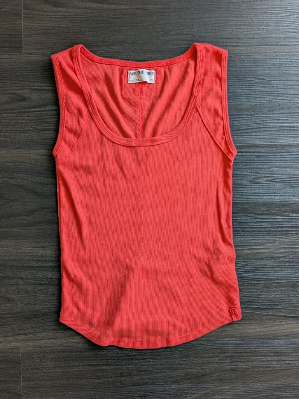 Free People We The Free Coral Scoop Neck Tank Top Boho Summer Cotton Medium